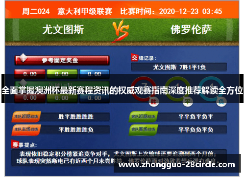 全面掌握澳洲杯最新赛程资讯的权威观赛指南深度推荐解读全方位